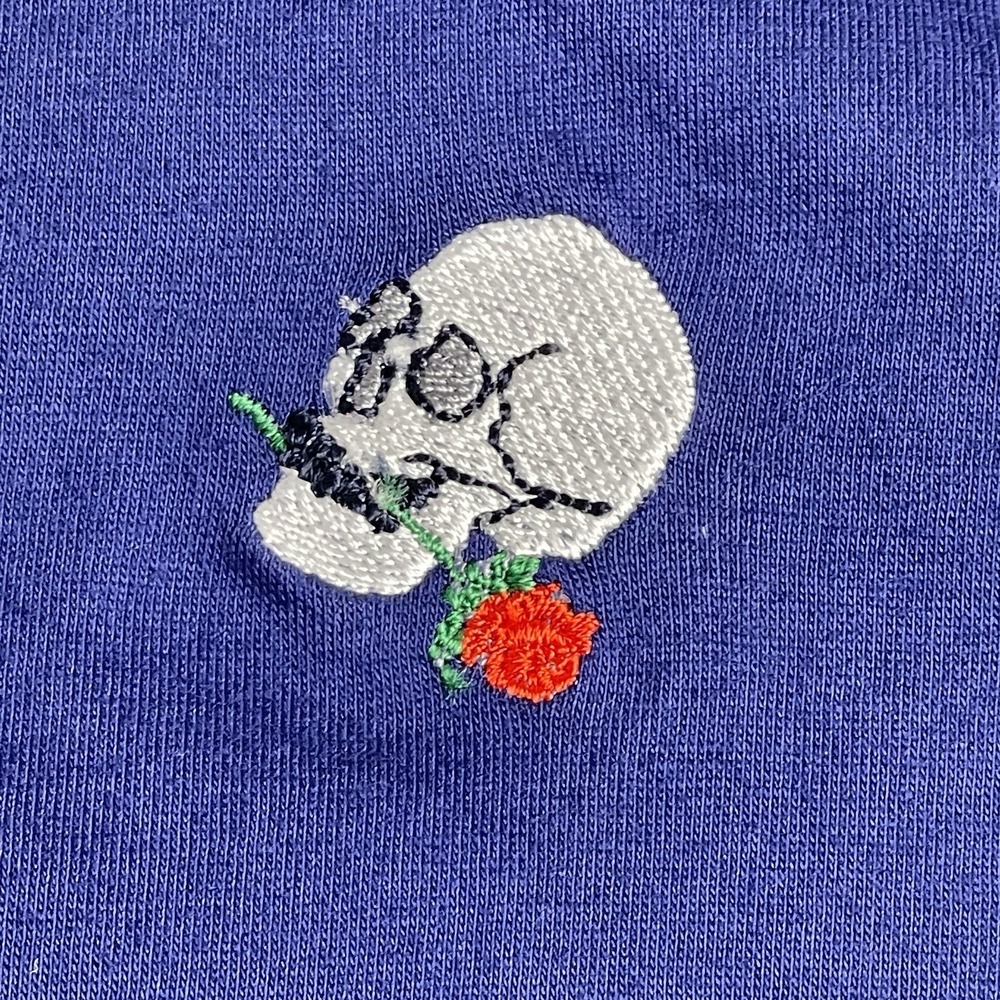 Robert Graham Men's Small Skull Rose Polo Navy Blue Classic Fit Short Sleeve NEW - Picture 5 of 13